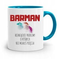 Kubek Błękitny Dla Barmana Rozwiązuje Problemy Z Nadrukiem Ze Zdjęciem