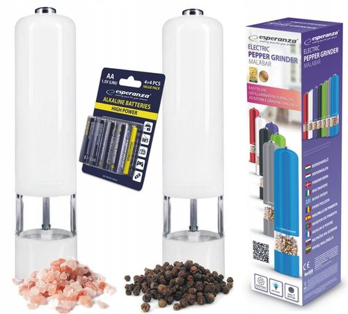 ELEKTRYCZNY MŁYNEK DO PIEPRZU I SOLI 2SZT+ BATERIE na Arena.pl