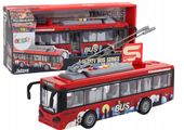 Trolejbus Autobus 1:16 Światła Dźwięki Napęd Czerwony