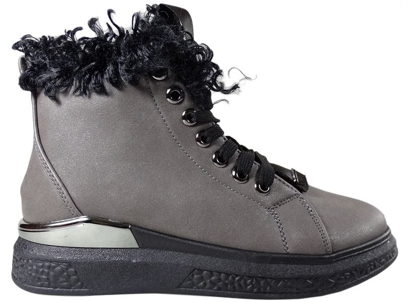 Szare botki damskie snakersy gruba podeszwa 39 zdjęcie 2