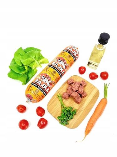 Karma dla psa mokra baton Bajka 80% i 90% mięsa mix smaków 1kg - 29 sztuk na Arena.pl