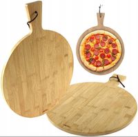 2 x Deska do serwowania pizzy 35 cm drewniana okrągła
