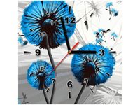 30CM 30CM ZEGAR ŚCIENNY OBRAZ DMUCHAWCE NIEBIESKIM DRUK PŁÓTNO
