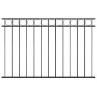 Panel ogrodzeniowy, stalowy, 1,7 x 1 m, czarny