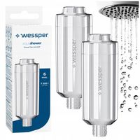 Filtr prysznicowy do wody 2 szt zmiękcza wodę srebrny chrom do słuchawki
