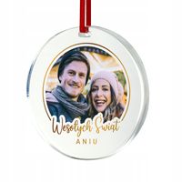 ZAWIESZKA ŚWIĄTECZNA BOMBKA NA CHOINKĘ + ZDJĘCIE KOLOROWY NADRUK