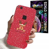 ETUI DO HUAWEI P10 LITE - ŚWIĄTECZNE WZORY RENIFER MIKOŁAJ + SZKŁO