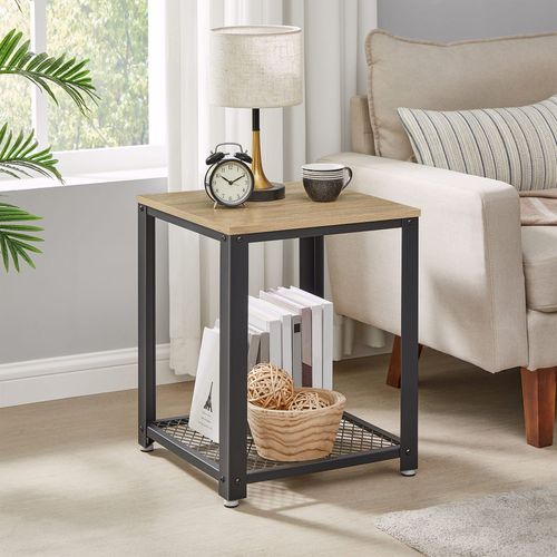 Stolik kawowy lub nocny 45x45 cm dąb sonoma loft czarne nogi na Arena.pl