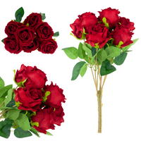 BUKIET RÓŻ WELUROWYCH CZERWONYCH JAK ŻYWE PIĘKNE