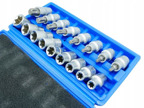 ZESTAW KLUCZY E TORX Z NASADKĄ 1/2" 19el. na Arena.pl