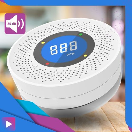 Czujnik Dymu Czadu Gazu CO Tlenku Węgla LCD Czujka Sensor Detektor Premium na Arena.pl