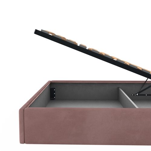 ŁÓŻKO TAPICEROWANE DO SYPIALNI 160x200 ŁÓŻKO PREMIUM Z POJEMNIKIEM RÓŻOWE na Arena.pl