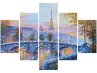 70 100CM OBRAZ 5 ELEM ALEJKA PARYŻU DRUK PŁÓTNO