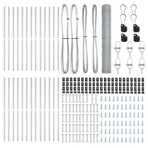 Ogrodzenie z słupkami Srebrny 1.2 x 50 m Stal pokryta PCV na Arena.pl