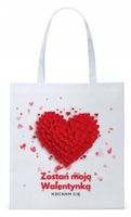 Walentynki Dla Dziewczyny Torba Eco Biała Shopper Z Nadrukiem Ze Zdjęciem