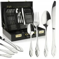 WALIZKA SZTUĆCE 72 EL ZESTAW SZTUĆCÓW LILA KOMPLET DLA 12 OSÓB