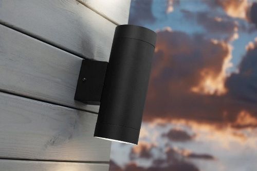 LAMPA ŚCIENNA KINKIET IP54 ALUMINIUM CZARNA GÓRA/DÓŁ na Arena.pl