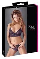 cottelli lingerie komplet koronkowy biustonosz i figi s czarny haftki