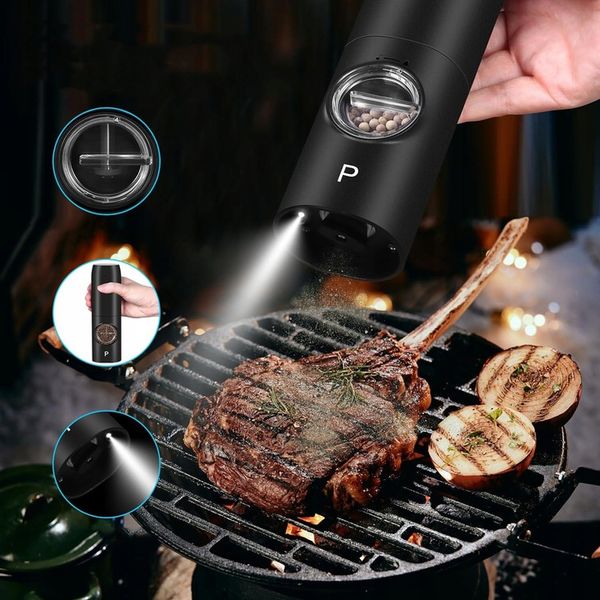 USB ŁADOWANIE ELEKTRYCZNY MŁYNKÓW DO SOLI I PIEPRZU, 2X MŁYNEK DO PRZYPRAW zdjęcie 15