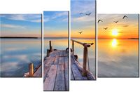 130CM 85 OBRAZ 4 ELEM DREWNIANY POMOST ŚCIENNY