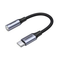adapter do słuchawek mini jack 3.5 mm (żeński) - usb-c (męski) 10cm - szary