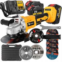 SZLIFIERKA KĄTOWA AKUMULATOROWA TARCZE 125mm 2 BATERIE 6Ah DIAX