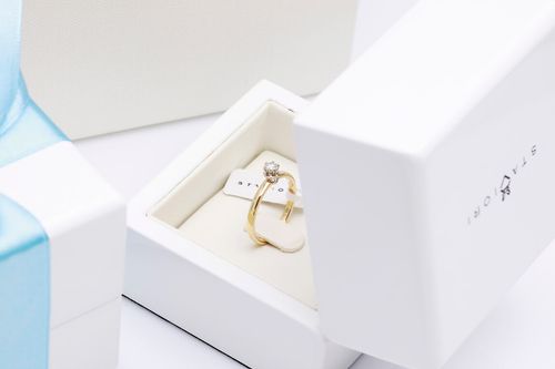 piękny klasyczny pierścionek zaręczynowy z brylantem 0,15ct g/si na Arena.pl