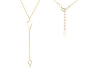 POZŁACANY SREBRNY NASZYJNIK CELEBRYTKA GŁADKI ROMB