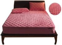 POKROWIEC NA MATERAC PIKOWANY PLUSZ 180x200x30 CM RÓŻOWY