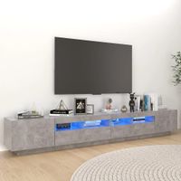 Szafka pod TV z oświetleniem LED, szarość betonu, 260x35x40 cm