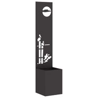 Donica ogrodowa z dekoracyjną płytą Czarny 32 x 140 cm