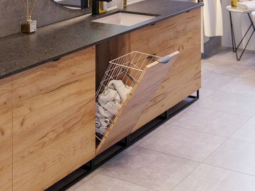 Uchylny kosz na bieliznę pranie do szafki 40 biały ścięty Rejs na Arena.pl