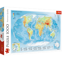 TREFL 10463 Puzzle 1000 Mapa fizyczna świata