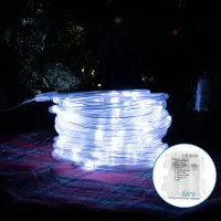 Wężyk LED 10 m 100 diod Φ5 mm na baterie białe zimne z 8 funkcjami praktyczny i efektowny