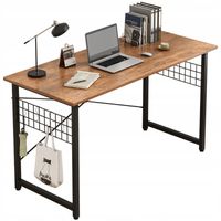 BIURKO KOMPUTEROWE LOFT INDUSTRIALNE SZKOLNE RUSTYKALNY BRĄZ Z HACZYKAMI