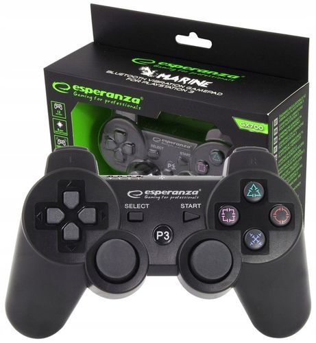 BEZPRZEWODOWY GAMEPAD BLUETOOTH PAD PS3 WIBRACJA CZARNY ESPERANZA MARINE na Arena.pl