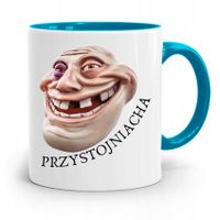 Kubek Błękitny Śmieszny Zabawny Przystojniacha Z Nadrukiem Ze Zdjęciem