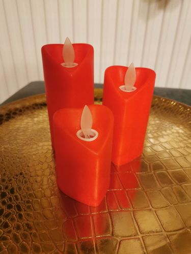 Świece walentynkowe zestaw 3 świeczek serc Świece serca czerwone białe na Arena.pl