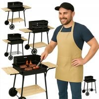 GRILL OGRODOWY WĘGLOWY PÓŁKI REGULACJA 2 RUSZTY PRZENOŚNY KÓŁKA