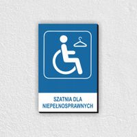 TABLICZKA bhp z nadrukiem dibond 30x20 cm Szatnia dla niepełnosprawnych