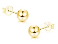Delikatne pozłacane srebrne kolczyki wkrętki gładkie kulki kuleczki 7mm balls srebro 925 SLBALL_7MMG