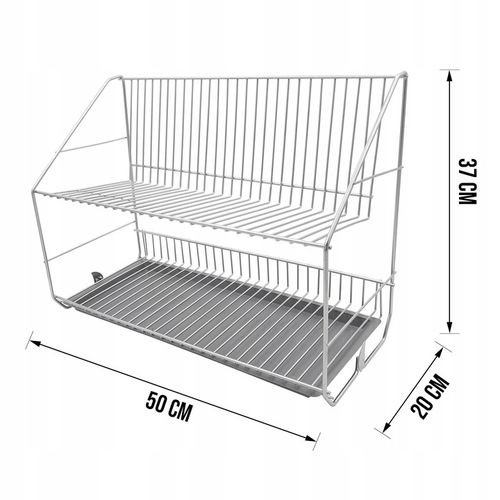 Suszarka do naczyń dwupoziomowa OSĄCZARKA ociekacz z tacką srebrna na Arena.pl