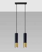 Modernistyczna LAMPA wisząca SL.0953 loftowa OPRAWA metalowe tuby zwis czarny złoty