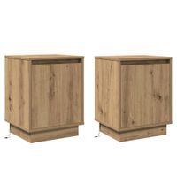Szafka Nocna z 2 pcs dąb artisan 39 x 34.5 x 50 cm