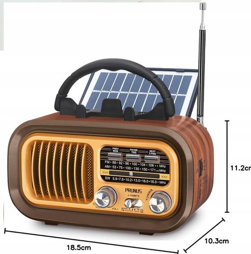 RADIO KUCHENNE RETRO KLASYCZNE AM FM SW BLUETOOTH SD TF AUX SOLAR na Arena.pl