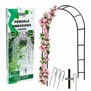 Pergola ogrodowa na róże kwiaty metalowa łuk 240cm