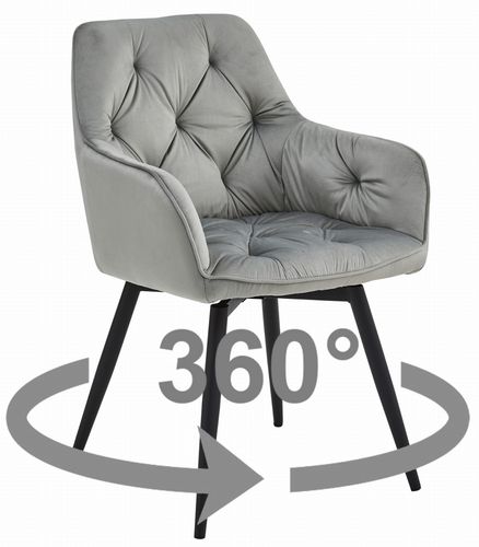 Krzesło JORK360 - aksamit srebrno-szary / nogi czarne x 1 na Arena.pl