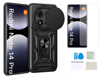 Etui pancerne do XIAOMI REDMI NOTE 14 PRO 4G Slide Ring +folia ochronna TPU