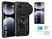 Etui pancerne do XIAOMI REDMI NOTE 14 PRO 4G Slide Ring +folia ochronna TPU