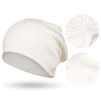 biała czapka damska z kryształkami na zimę - peterson